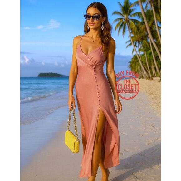 ZARA BLOGGER FAVE!!! V-Neck Dress with Slit NWT - Picture 1 of 16